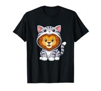 Adorable león bebé con Capucha de Gato a Rayas Camiseta