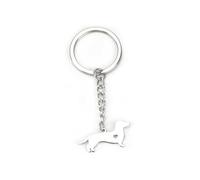 Adorable llavero con bonito diseño de perro salchicha de acero inoxidable, regalo personalizado y regalo de cumpleaños para mujeres, buenas amigas, gran opción para madres y colegas, plata, S