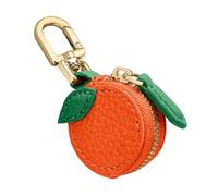 Adorable llavero con forma de fruta | Diseños de melocotón y arándanos y cerezas | Mini cartera para mujeres, niñas Airtag, A1, 1.0*1.0*1.0