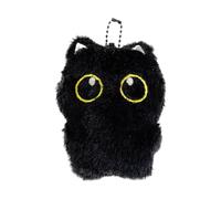 Adorable llavero de gato, accesorio de bolso negro, 9 x 7,5 x 3 cm, bonito colgante de gato, función de clip , piezas ligeras para llaves, decoración con diseño elegante, cartera de equipaje