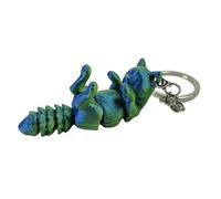 Adorable llavero multiarticulado, figura de animal de bolsillo impresa en 3D, decoración única de escritorio y bolsa, llavero de aleación de resina, Azul Verde 1, M