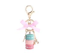 Adorable Macaron Cake Keychain Tower Car Keyring Bag Monedero Colgante para Mujer Pink Bag Charms(Verde)