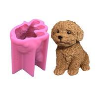 Adorable Molde de Cachorro - Figura de silicona sentada, forma de moldeo flexible | Molde artístico de resina epoxi, bandeja de textura animal transparente para decoración del hogar,