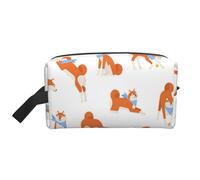 Adorable Organizador de cosméticos Akita Inu de Gran Capacidad, Neceser de Viaje para Mujer