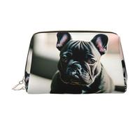 Adorable organizador de maquillaje de bulldog francés, listo para viajar, bolsa de aseo portátil para mujer, Gold, Talla única, Neceser