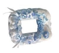 Adorable organizador de tarjetas de gatito de dibujos animados, protector de documentos suave para estudiantes, trabajadores de oficina, colgante de exhibición de gatitos, Blue