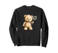 Adorable oso de peluche y diente de león para un aspecto sereno Sudadera