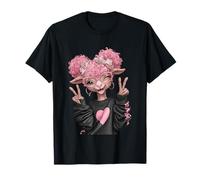 Adorable Oveja Linda con el Pelo Rosa Divertido diseño de Dibujos Animados Camiseta