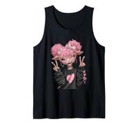 Adorable Oveja Linda con el Pelo Rosa Divertido diseño de Dibujos Animados Camiseta sin Mangas