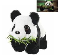 Adorable Panda de Peluche Blanco y Negro con Accesorios realistas de bambú, IA Ideal para Juegos interactivos, educación Infantil y Comodidad Emocional