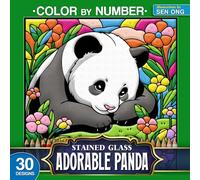 Adorable Panda Stained Glass Color by Number: 30 Cute and Relaxing Panda Scenes for All Ages (Stained Glass Color By Number Collection)