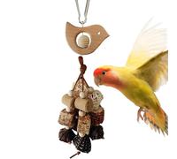 Adorable Parakeet Cage Accessories, 10.63x2.76x1.57 Inches Natural Wooden Bird Chew, Hanging Cockatoo Toy for Cockatiel, Sun Conure, Lovebird, Small Macaws
