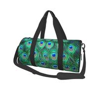 Adorable Pavo Real Verde, Bolsa de Viaje de Gran Capacidad, Bolso Redondo, Bolsa de Viaje Deportiva, Bolsa de Mano, Bolsa de Fitness
