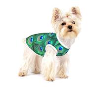 Adorable Pavo Real Verde,Camiseta de algodón sin Mangas para Mascotas, Chaleco Transpirable, Suave y elástico para Cachorros,S
