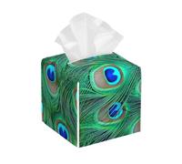 Adorable Pavo Real Verde,Dispensador de pañuelos, Funda para Caja de pañuelos, dispensador de pañuelos