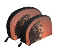 Adorable Perro cacatúa, Bolsa de Maquillaje de Concha, Monedero pequeño para Mujer, Bolsa de artículos de tocador, Bolsa de cosméticos, 2 Piezas