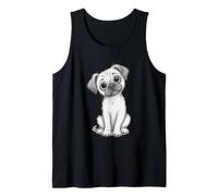 Adorable Perro Carlino Cachorro Bosquejo Lindo Perro Animal ilustración Camiseta sin Mangas