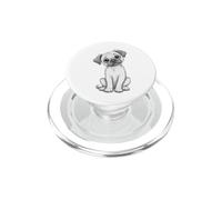 Adorable Perro Carlino Cachorro Bosquejo Lindo Perro Animal ilustración PopSockets PopGrip para MagSafe