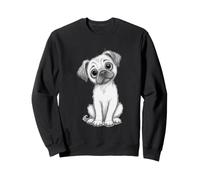Adorable Perro Carlino Cachorro Bosquejo Lindo Perro Animal ilustración Sudadera