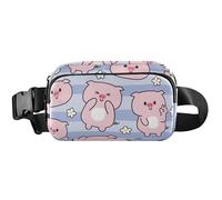 Adorable Pigs - Cangurera impermeable para mujer, diseño de cerdos adorables morados, 8 x 5.3 x 2.3 pulgadas, divertido y lindo, adorable cerdos morados, 8 x 5.3 x 2.3 pulgadas, divertida, Adorable