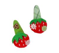 Adorable pinza para el pelo de tela verde a cuadros de fresa hecha a mano, diseño ligero para niñas, accesorio de moda para decoración de niñas