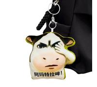 Adorable Plush Keyring - 10 cm Soft Cotton Cow Ornament Compact Purse Charm, Playful Novelty Gift Piece | Perfect For Husband Son Daughter Friends Casual Outings Accessories Stylish Keepsake