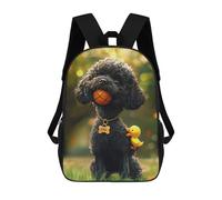 Adorable Poodle with Basketball And Rubber Duck Mochilas Escolares De Moda Para Papelería, Impermeables, Informales, Para Hombres, Mujeres Y Adolescentes 17inch