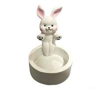 Adorable portavelas de resina con diseño de gato, perfecto para crear un ambiente acogedor (blanco D)