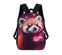 Adorable Red Panda with Heart Mochilas Impresas En 3D Para Niños 17inch Mochilas De Moda Informales Para El Día A Día, Bolsas De Viaje, Mochilas Informales Para Exteriores Para Niños Y Niñas