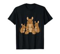 Adorable Retrato de la Familia Degu - Dulces compañeros roedores Camiseta
