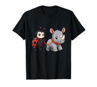 Adorable Rinoceronte Caminando con Mariquita Amigo niños Camiseta