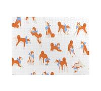 Adorable Rompecabezas de Akita Inu para Adultos de 500 Piezas: Rompecabezas de Madera para Adultos Mayores