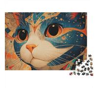 Adorable Rompecabezas de Gato. Apto para Todas Las Edades. Dificultad Media. Ideal para Fines Decorativos. 500 Piezas (52 x 38 cm).