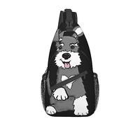 Adorable Schnauzer Men's Sling Backpack, Travel Hiking Day Bag Crossbody Shoulder Bag.