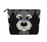 Adorable Schnauzer versátil neceser de viaje, bolsa de maquillaje de cáñamo falso, multiusos, organizador de accesorios cosméticos, Black, Talla única