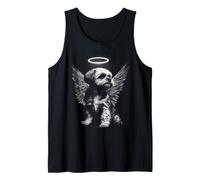 Adorable Shih Tzu con alas Lindo Ángel Perro Mascota Homenaje Camiseta sin Mangas