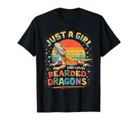 Adorable, Solo una Chica a la Que le encantan los Dragones barbudos, Retro, Atardecer Camiseta