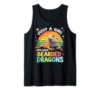 Adorable Solo Una Chica Que Ama Los Dragones Barbudos Encantador Lindo Camiseta sin Mangas