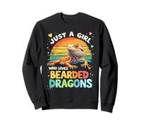 Adorable Solo Una Chica Que Ama Los Dragones Barbudos Encantador Lindo Sudadera