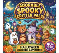 Adorable Spooky Critter Pals Halloween Coloring Adventure: 40+ Cute Animal Friends in Friendly Halloween Scenes for Kids Ages 4-8 - Large Print, Single-Sided Pages for Stress-Free Coloring Fun