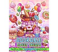 Adorable Sweet Treats Coloring Book: Fun And Cute Cupcakes, Lovely Illustrations Of Delicious Desserts Provides Relaxation, Easy Coloring Pages For Toddlers Kids Adults Colorists