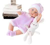 Adorable Toy Figure - Realistic Kids Dolls for Birthday Holiday Nursery | Full Body Enamel with Washable Feature, Bunny Companion Accessory, Knitted Outfit Set, Gift for Daughter Teens Friends