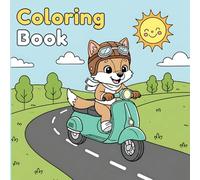 Adorable Wolf Activity Coloring Book: Easy and Bold 50 Animals Illustrations For Kids & Adults Ft - Riding Scooter, Driving Car, Celebrating Halloween ... (Bold Adventure Animals Coloring Series)
