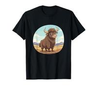 Adorable Yak En Desierto Escena De Paisaje De Dibujos Camiseta