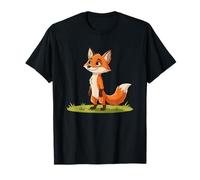 Adorable Zorro de pie sobre Hierba Verde Camiseta