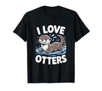 Adorables Criaturas acuáticas I Love Otters Camiseta