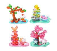 Adorables pegatinas 3D - 4 hojas de pegatinas decorativas apilables para pegar entre sí, pegatinas reutilizables de cristal - para usar como elementos decorativos en el escritorio en el lugar de
