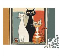 Adorables Rompecabezas de Gatos: un pasatiempo Encantador. La Herramienta unir. 1000 Piezas (75 x 50 cm).
