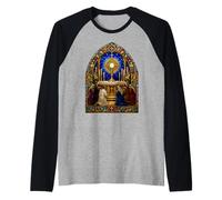 Adoración Eucarística Catedral Gótica Mosaico Arte Arte Camiseta Manga Raglan