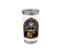 Adoración Eucarística Catedral Gótica Mosaico Arte Arte Vaso térmico de acero inoxidable de doble pared
